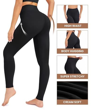 VALANDY Creamlush Women's Leggings High Waisted Tummy Control Stretch Yoga Pants Workout Running Tights Leggings for Women - Image 5