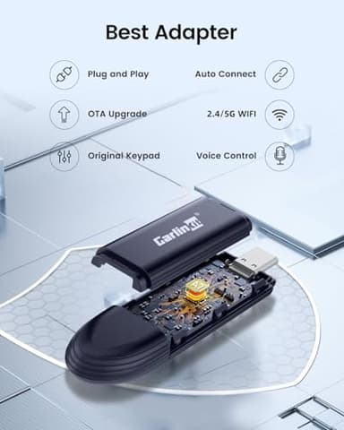 Carlinkit Mini SE Pro Wireless Adapter for OEM Wired CarPlay & OEM Wired Android Auto,Compatible with iOS 10 & Android 10 and Above, Fast Connection, No Latency - Deep Blue - Image 3