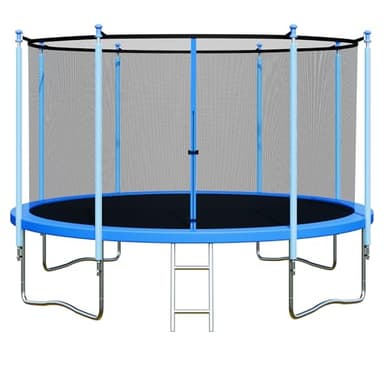 ALTLER 12FT 14FT Trampoline with Enclosure Recreational Trampolines with Ladder and AntiRust Coating, ASTM Approval Outdoor Kids - Image 1