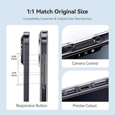 CASEKOO for iPhone 16 Pro Max Case Crystal Clear, [Never Yellow Technology] [12FT Military-Grade Protection] Slim Thin Transparent Cover for iPhone 16 ProMax Phone Case 6.9 inch, Clear - Image 6