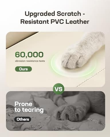 Marsail Criss Cross Chair with Wheels, Scratch-Resistant PVC Leather Cross Legged Office Chair, Wide Mid-Back Comfy Armless Desk Chair, Height Adjustable - Image 3