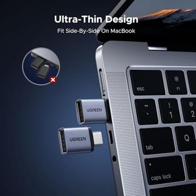UGREEN USB C to USB Adapter 4 Pack, 10Gbps USBC Male to USB 3.2 Female Adapter, Type C USB C Adapter for MacBook Pro,iMac,iPhone 17 16 15 Pro Max,iPad Pro, Thunderbolt 4, Samsung,Space Gray - Image 4