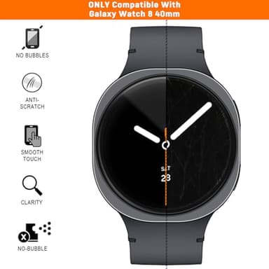 SPGUARD 4 Pack for Samsung Galaxy Watch 8 Screen Protector 40mm Tempered Glass Clear Film Anti Scratch Bubble Free Compatible with Galaxy Watch8 40mm(NOT for Others Models) - Image 7