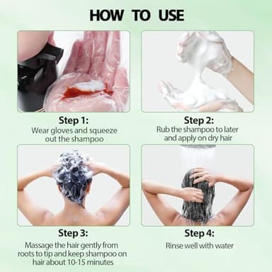 Farndu Black Hair Dye Shampoo for Women & Men, Gray Hair Coverage Herbal Natural 3 in 1 Hair Color Shampoo, Champu para canas - Image 8