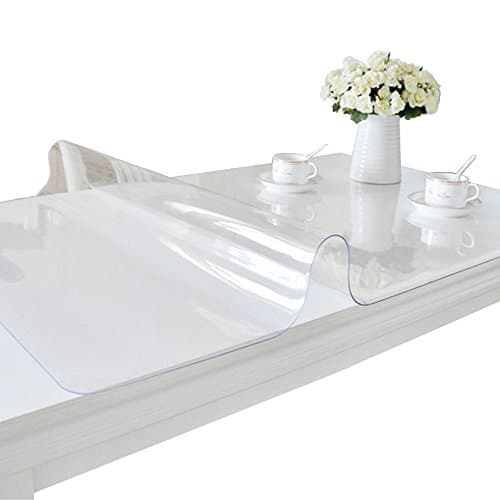 ETECHMART Clear Plastic Table Cover Protector Rectangle 40 x 72'', Thick Waterproof Transparent Table Protector for Dining Table, Non-Slip Heat Resistant Clear Desk Mat for Kitchen Office Desktop - Image 1