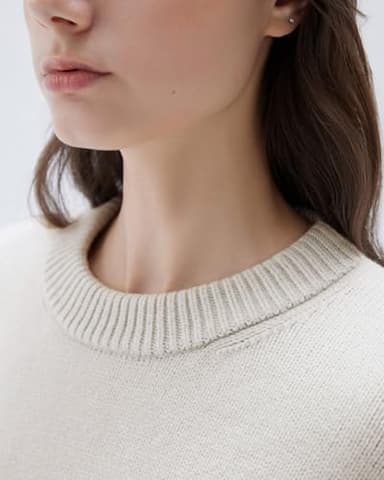 SUUKSESS Women Cashmere Oversized Sweaters Long Sleeve Pullover Tops Fall Outfits Crew Neck Jumpers (Stone,S) - Image 3