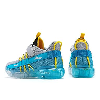 JMFCHI Boys Girls Kids' Sneakers Knitted Mesh Sports Shoes Breathable Lightweight Running Shoes for Kids Fashion Athletic Casual Shoes Grey Blue 1.5 Little Kid - Image 6