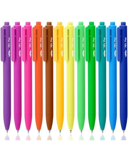 Mr. Pen- Retractable Gel Pens, 12 Pack, Bright Color Ink Gel Pens, Gel Pen Fine Point 0.7mm, Retractable Pens - Image 1