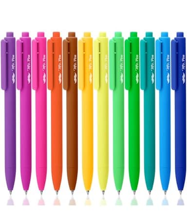 Mr. Pen- Retractable Gel Pens, 12 Pack, Bright Color Ink Gel Pens, Gel Pen Fine Point 0.7mm, Retractable Pens - Image 1