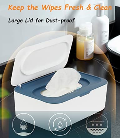 2 Pack Wipes Dispenser, Wipe Holder for Baby & Adult, Seposeve Refillable Wipe Container, Keeps Wipes Fresh, One-Handed Operation. Non-Slip, Easy Open/Close Wipes Pouch Case(2 Blue) - Image 3