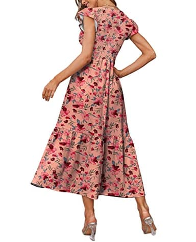 Pink Dress for Women Valentines Day Gifts Summer Maxi Dresses Floral M - Image 3