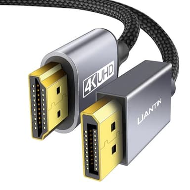 UANTIN 4K DisplayPort to HDMI Cable 6Ft, Uni-Directional Only, DP 1.2 (Source) to HDMI 1.4 (Display), 4K@30Hz, 2K@60Hz, Display Port Braided Cord for AMD, NVIDIA, Dell, Monitor - Image 1