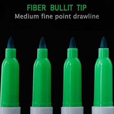 Volcanics Green Dry Erase Markers Low Odor Fine Whiteboard Markers Thin Box of 12 - Image 4