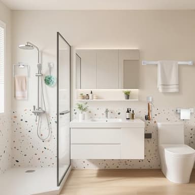 TURS 10-Piece Bathroom Hardware Accessories Set Chrome Towel Bar Holder Set SUS304 Stainless Steel Towel Racks for Bathroom Wall Mounted, 23.6-Inch - Image 7