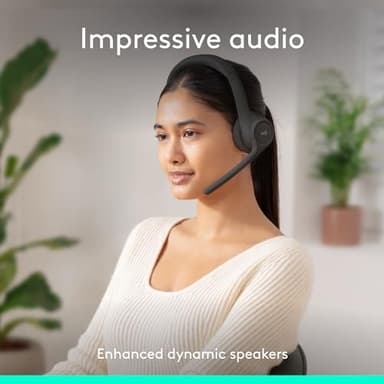 Logitech Zone 300 Wireless Bluetooth Headset with Noise-Canceling Microphone, Compatible with Windows, Mac, Chrome, Linux, iOS, iPadOS, Android – Graphite (Renewed) - Image 3