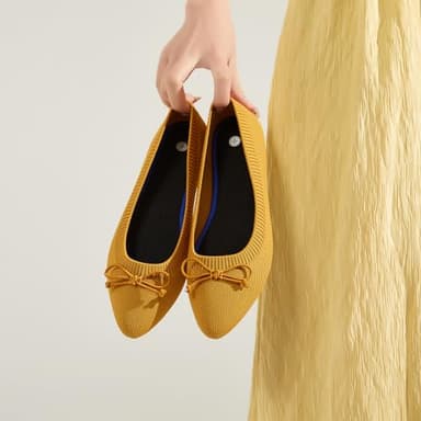 Shupua Women's Flats Black Flats Shoes Pointed Toe Ballet Flats Comfortable Bow Girls Flats Dressy(Yellow.us5) - Image 7