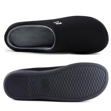 RockDove Women's Original Two-Tone Memory Foam Slipper, Size 7-8 US Women,Black/Grey - Image 2