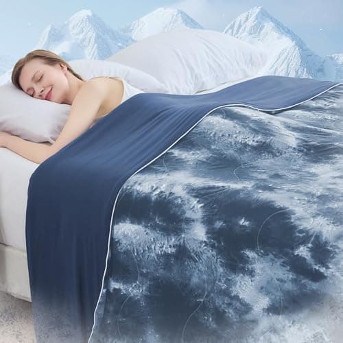 Cushious Cooling Comforter Queen Size, Summer Cooling Blankets for Hot Sleepers and Night Sweats, Lightweight Breathable Cooling Comforter Bedding for Sofa, Bed, Camping, Office - Image 1
