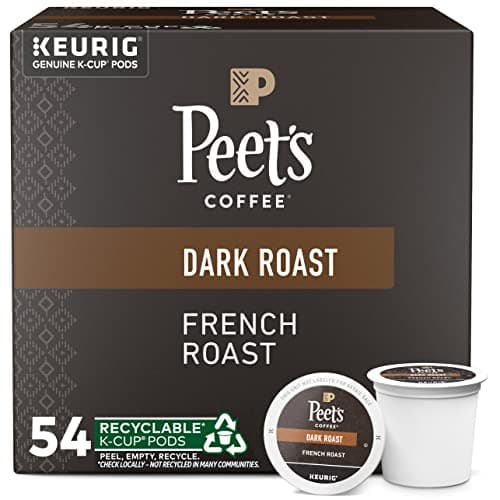 Peet's Coffee, Dark Roast Keurig K-Cup Pods - French Roast 54 Count (1 Box of 54 K-Cup Pods) - Image 1