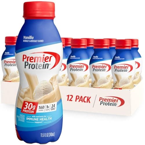 Premier Protein Shake, Vanilla, 30g Protein, 1g Sugar, 24 Vitamins & Minerals, Nutrients to Support Immune Health 11.5 fl oz, 12 Pack - Image 1