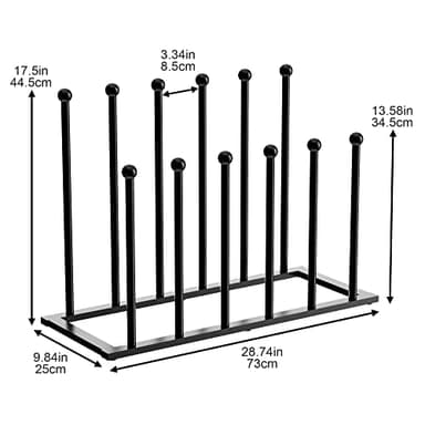 pickpiff Free Standing Shoe Racks - Black Metal Boot Rack for Dorm Room, Closet, Entryway, Bedroom, Patio Outdoor, Hallway, Black, Shoe Storage Fit for 6 Pairs - Image 5