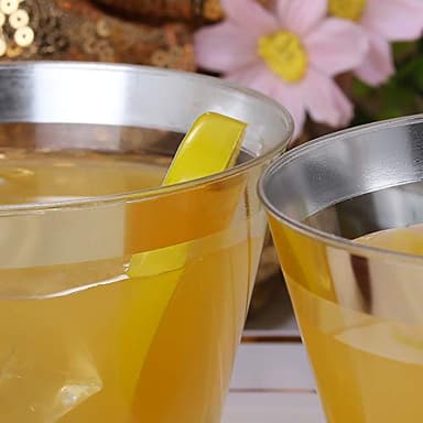 I00000 200 Pack Gold Plastic Cups, 9 Oz Elegant Clear Plastic Cups Gold Rimmed Disposable Wine Glasses Fancy Disposable Party Cup Wedding Cup Drinking Tumblers Cocktail Glasses Perfect for Party - Image 6