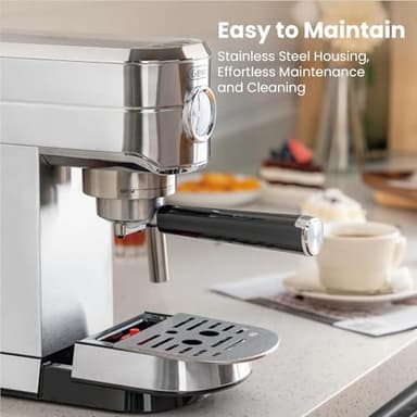 Gevi Espresso Expresso Machine 20 Bar with Auto Milk Frother, Professional Espresso Maker with Steam Wand, Compact Stainless Steel Cappuccino & Latte Machine, Gift for Coffee Lover, Home Baristas - Image 7