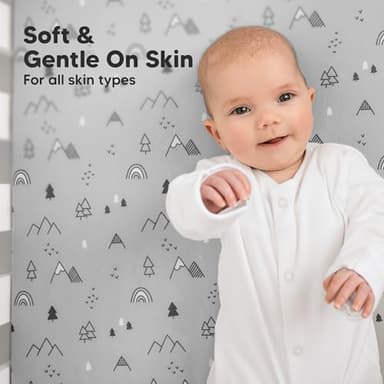 KeaBabies 2-Pack Organic Crib Sheets for Boys, Girls - 52x28 Fitted Crib Mattress Sheet Neutral, Breathable Jersey Cotton Cover for Baby Bed, Toddler Mattress, Soft & Cute Prints (Woodland) - Image 4