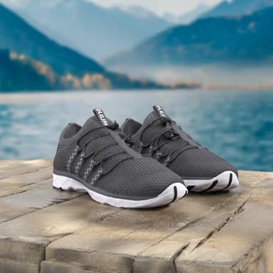 DLGJPA Men's Quick Drying Water Shoes for Beach or Water Sports Lightweight Slip On Walking Shoes Darkgray 8 - Image 2