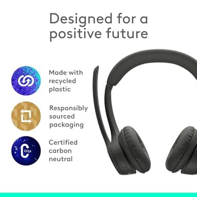 Logitech Zone 300 Wireless Bluetooth Headset with Noise-Canceling Microphone, Compatible with Windows, Mac, Chrome, Linux, iOS, iPadOS, Android – Graphite (Renewed) - Image 7