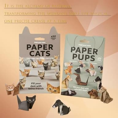 3D Origami Paper Cats & Dogs Kit, DIY Foldable Animal Craft for Kids & Adults, Fun Creative Art Project, Desk Decor and Gift for Pet Lovers (Cat Design) - Image 6