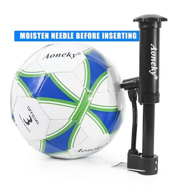 Aoneky 1-Pack Size 3 Soccer Ball - Eco-Friendly 2.5mm PVC Leather, Durable Machine-Stitched Design, Ball Pump Included - Image 6