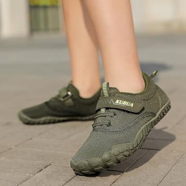 KUBUA Kids Barefoot Shoes Boys Girls Running Walking Sports Minimalist Zero Drop Sneakers Naturally Lightweight Splay Shoes C Khaki 4 Big Kid - Image 6