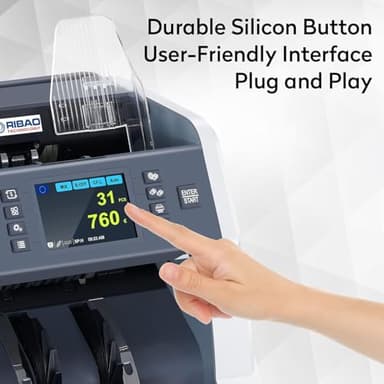 RIBAO BC-40 Mixed Denomination Money Counter Machine, Value Counting, Bill Counter Multi Currency, CIS/UV/MG/IR Counterfeit Detection for Business - Image 4