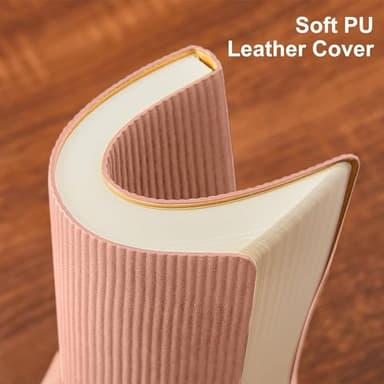 TSFPapier Lined Journal Notebook for Work College Ruled Note Book 7.2"x9.6"B5 PU Leather Daily Journaling 160 Pages for Women Men Writing Home School Supplies Business (B5 Lined 160pages, 05-Pink) - Image 4