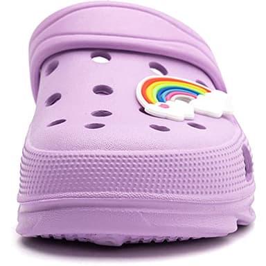 WOUEOI Kid's Girls Boys Clogs Garden Shoes Cartoon Slides Sandals Beach Slipper Children(D-Light Purple,5 Toddler) - Image 5