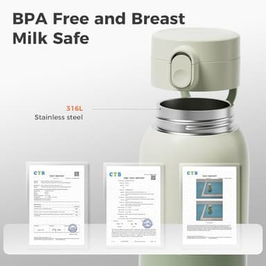 BOLOLO Portable Bottle Warmer for Travel, Super Fast Charging, Instant Breastmilk, Formula, Water, Milk Warmer with 10 Ounces Big Capacity, Baby Flask for Vehicle,car,Airplane Journey - Image 8