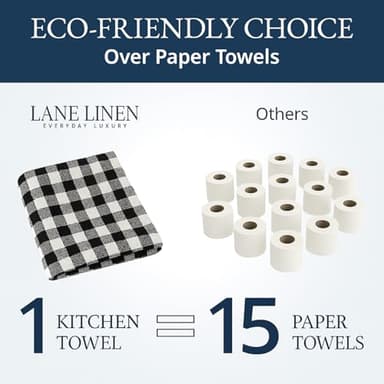 LANE LINEN Kitchen Dish Towels Set of 12 – 18”x28” Soft & Quick-Drying Hand and Tea Towels, Premium Decorative Kitchen Towel – Black - Image 7