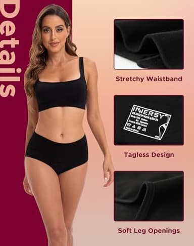 INNERSY Period Underwear for Women High Waisted Leak-Proof Postpartum Menstrual Panties 3-Pack - Image 4