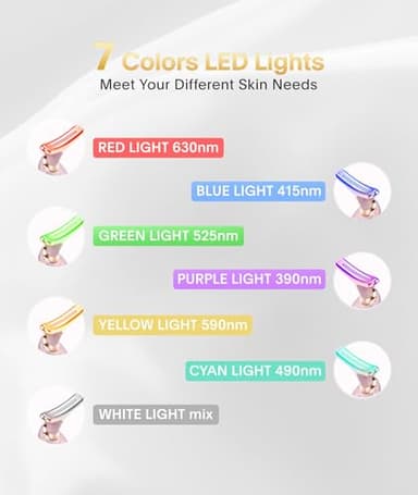 ELISHINE Light Based Face-Neck-Massager - 7 Color Portable Facial Massager for Skin Care, Glossy Pink - Image 2