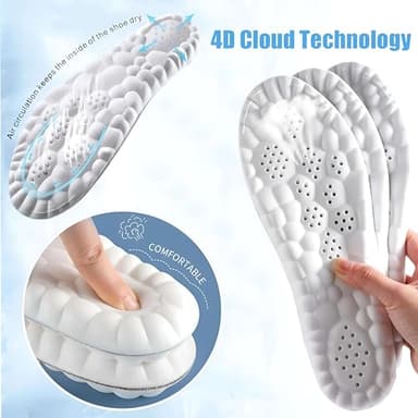 2 Pairs Cloud Insoles - 4D Cloud Technology Insole - Super Soft Comfort Insoles, U-Shape Memory Foam Insoles, Trim to Fit Inserts (Black, Men: 8-11.5) - Image 4
