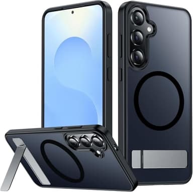 SPIDERCASE Magnetic for Samsung Galaxy S25 Case, [3 Stand Ways][ Military Grade Drop Protection] with Invisible Stand Shockproof Slim Case for Samsung Galaxy S25 6.2", Black - Image 1