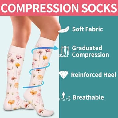 COOLOVER Compression Socks for Women and Men - Best for Circulation, Running, Athletic, Recover, Nurse, Travel, Large-X-Large - Image 5
