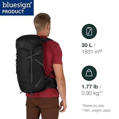 Osprey Sportlite 30L Lightweight Hiking Backpack for Men and Women, Dark Charcoal Grey, S/M - Image 2