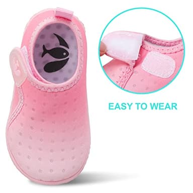 JOINFREE Toddler Sneakers for Boys Girls Slip-on Sneakers Kids Aqua Sock Barefoot Water Shoes Light Pink 18-24 Months - Image 2