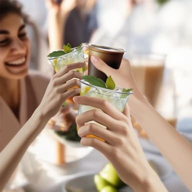 120 Pcs Disposable Stemless Glasses 12oz Plastic Cups Disposable Cold Party Drinking Cups Wine Glasses for Meeting Weddings Birthdays Cocktail Christmas Party Supplies (Clear - Image 7