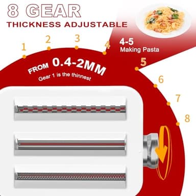 Metal Pasta Maker Attachment for Kitchenaid Stand Mixers 3 in 1 Set Includes Pasta Roller Spaghetti Cutter & Fettuccine Cutter and Cleaning Brush, Pasta Attachment - Image 3