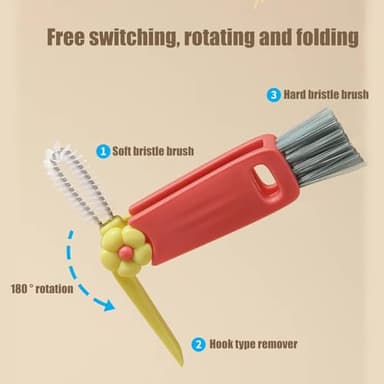 Swicado 3 in 1 Cup Lid Cleaning Brush - 2025 New Multifunctional Tool for Thorough Cleaning of Bottles, Cups, and Tight Spaces - Ideal for Home & Kitchen - Image 3