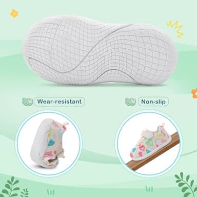 JIASUQI Baby Shoes 7c Toddler Girl Shoes Baby Girls Sneakers Walking Shoes Heart Size 4-5 - Image 2