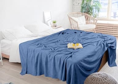 Utopia Bedding Wedgewood 100% Cotton Blanket [King Size - 90x108 Inch] 350GSM Lightweight, Soft and Breathable Thermal Blanket for All Seasons - Image 7